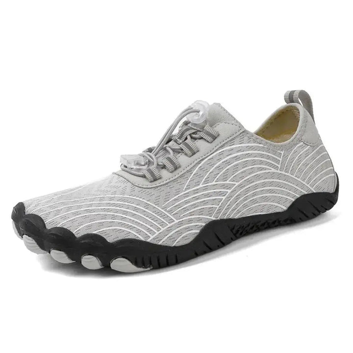 Outdoor use of lace-up barefoot shoes with good grip