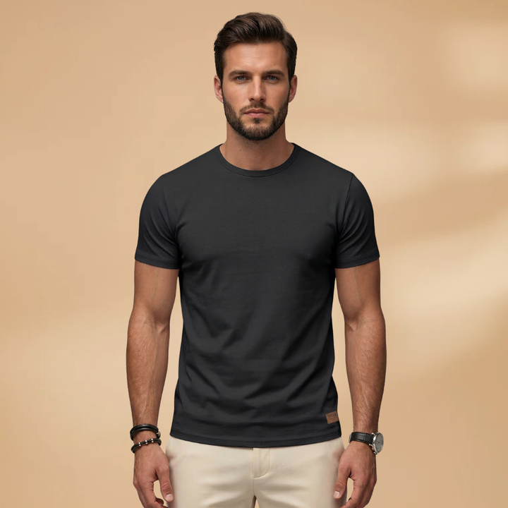 Durable men's performance training shirt, designed with an athletic cut for comfortable, functional workout gear.