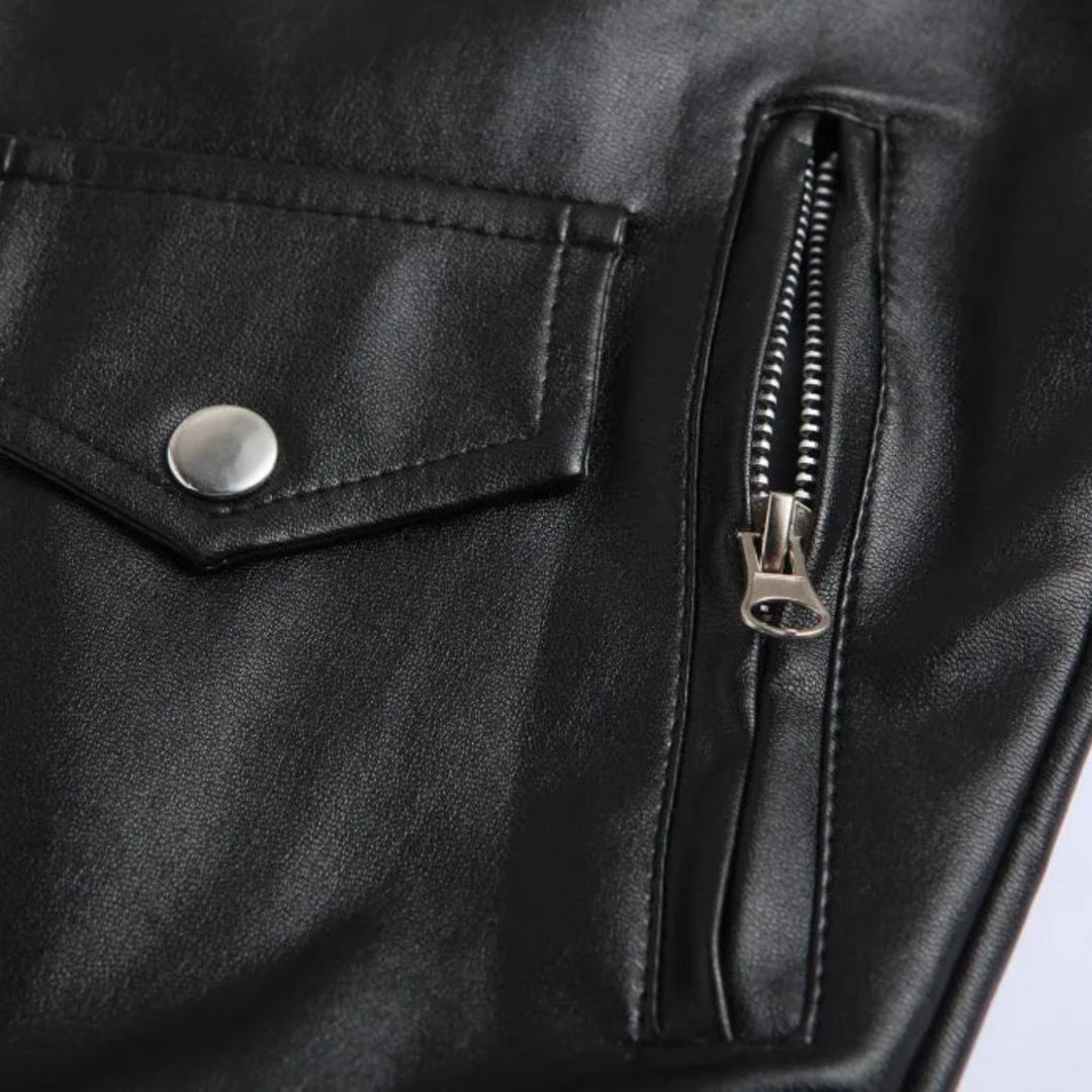 Men's white Austin bomber jacket, an elegant and versatile casual outerwear piece with a sleek zipper design.