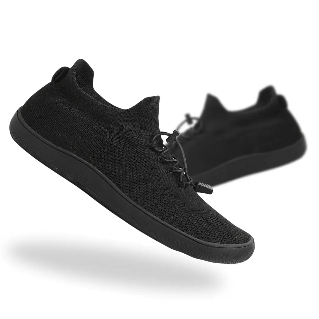 Breathable knit upper on women's barefoot sneakers