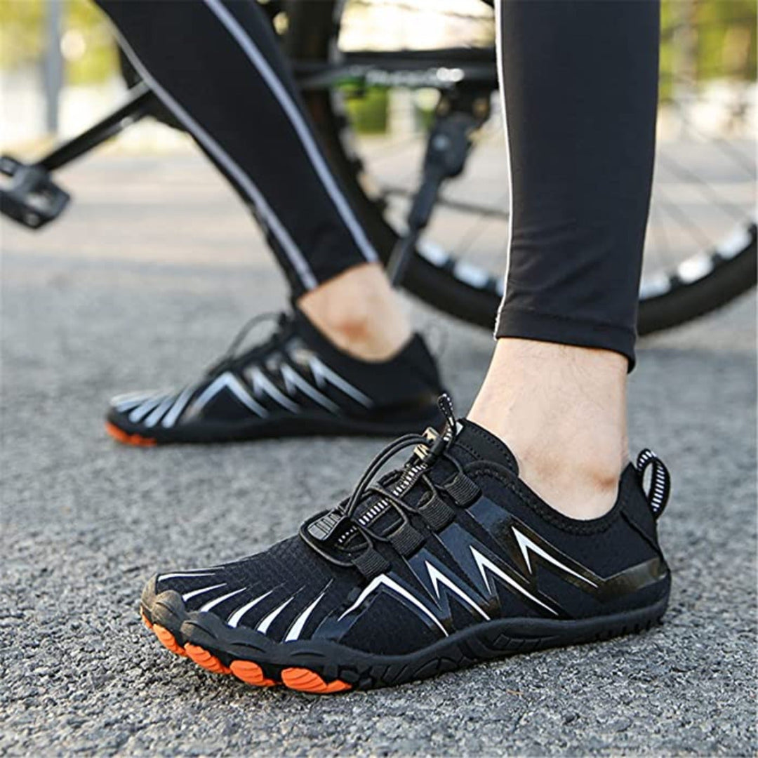 Stylish and comfortable men's sneakers designed for barefoot walking.
