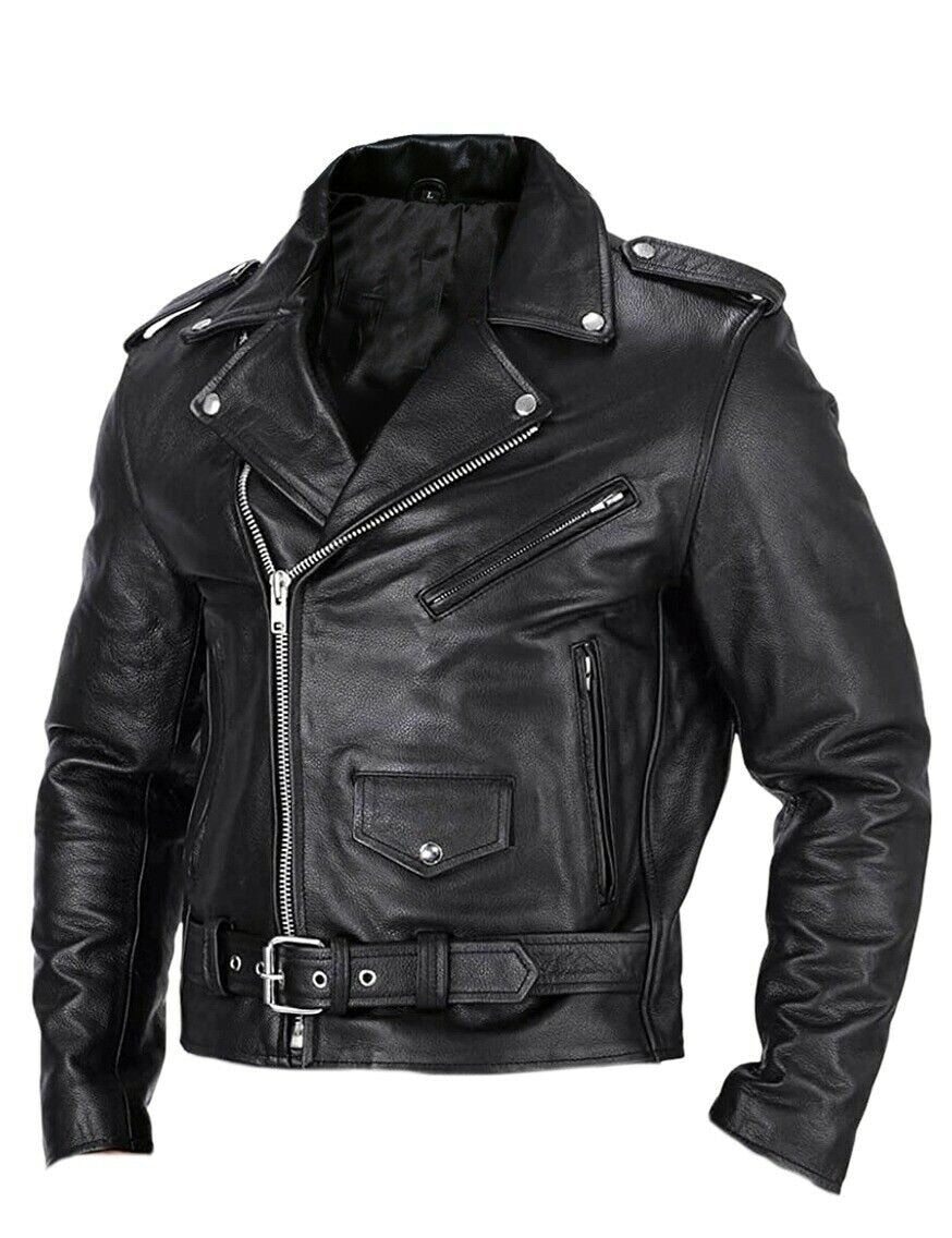 Trendy men's asymmetrical zip biker jacket. Versatile urban outerwear for casual and streetwear looks.
