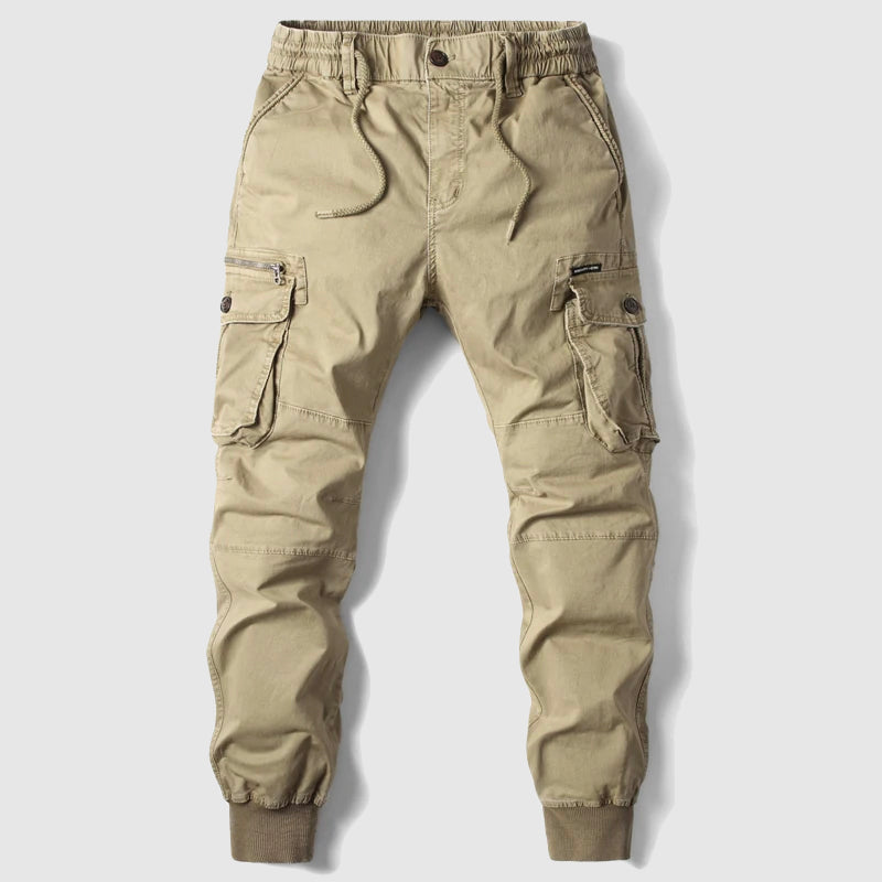 Comfortable black jogger pants for men, perfect for casual or active wear.