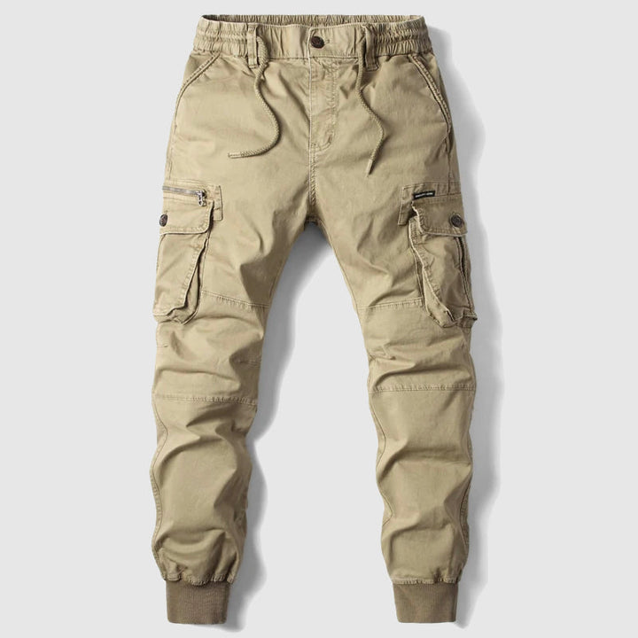 Comfortable black jogger pants for men, perfect for casual or active wear.