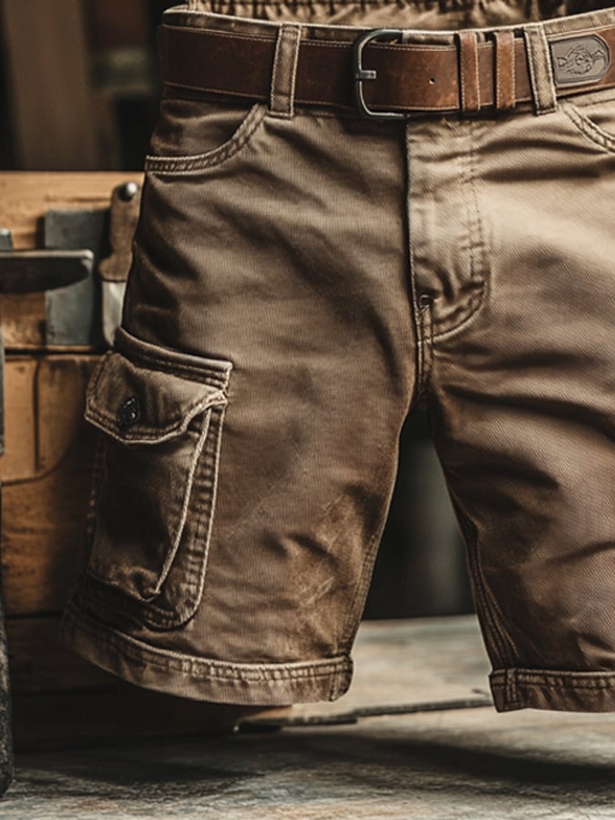 Rugged men's casual cargo pants, designed for outdoor adventures. Features durable fabric and practical utility pockets.