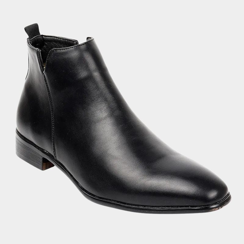 Timeless men's brown retro ankle boots, side zipper for easy wear, comfortable, classic footwear.