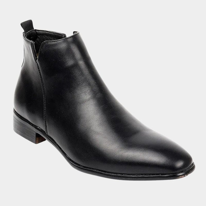 Timeless men's brown retro ankle boots, side zipper for easy wear, comfortable, classic footwear.
