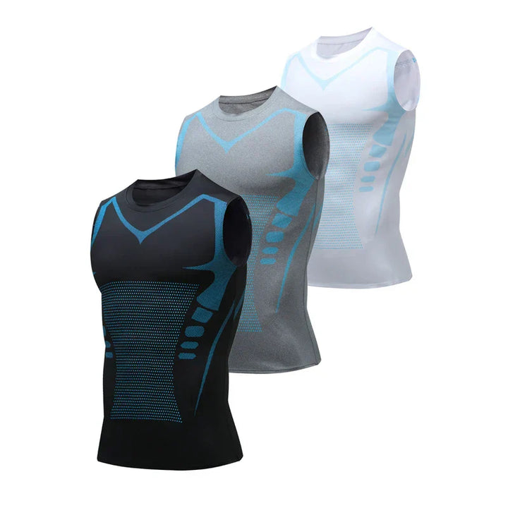 Men's athletic wear compression tank top, lightweight and supportive for an active lifestyle.