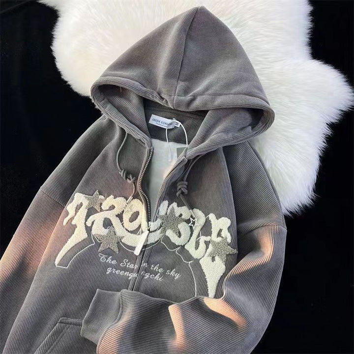 Men's fashion essential: a soft, comfortable embroidered hoodie for casual outings.