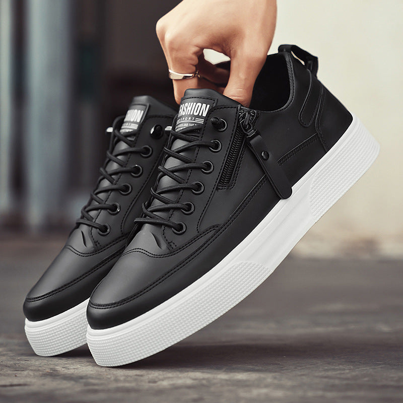 Men's lace-up trainers featuring a sleek side zip.
