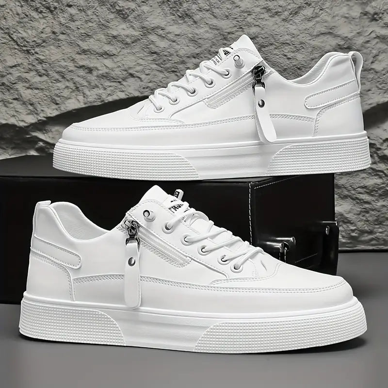 Versatile white leather sneakers for men's everyday style.