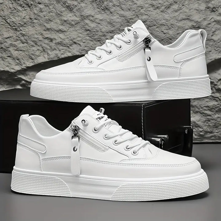 Versatile white leather sneakers for men's everyday style.