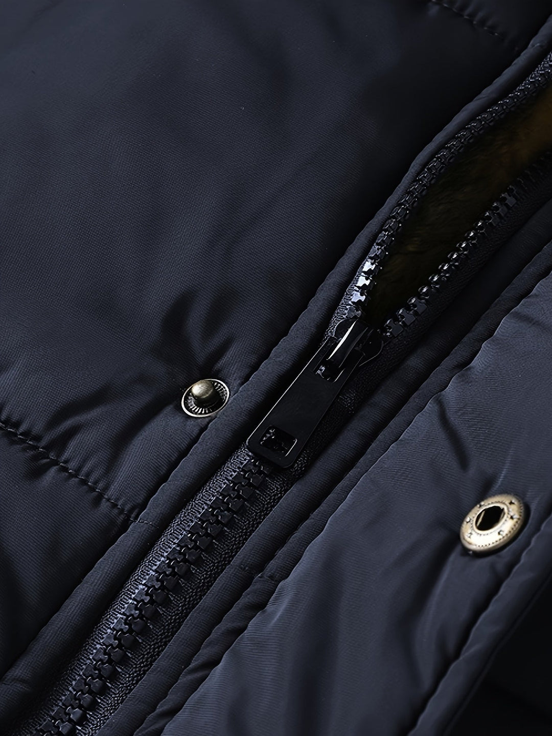 Men's insulated quilted puffer jacket, warm winter coat with hood for outdoor adventures.