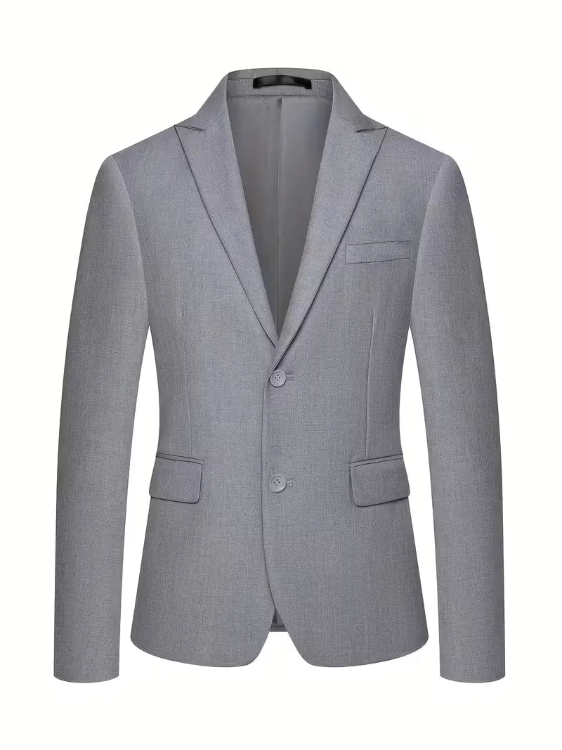 Menswear: a versatile black slim fit three-piece suit with double-breasted waistcoat.