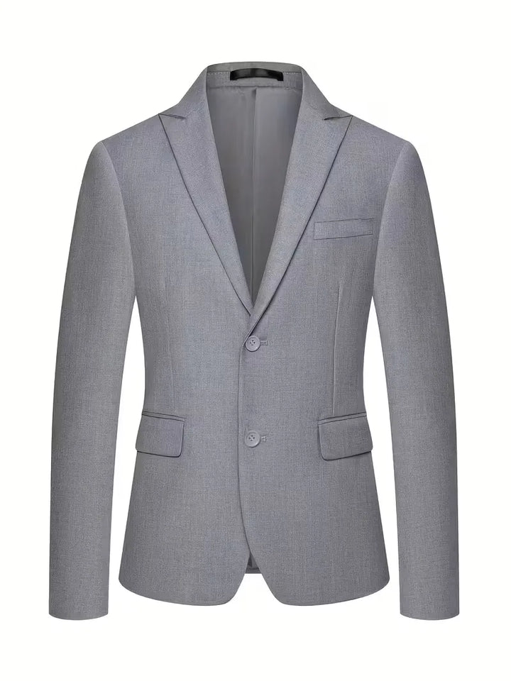 Menswear: a versatile black slim fit three-piece suit with double-breasted waistcoat.