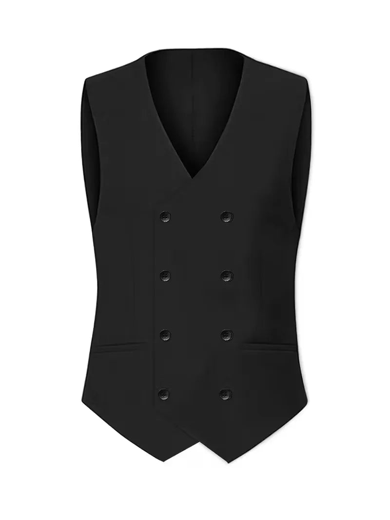 Modern men's slim fit wedding suit set with tailored jacket & trousers.