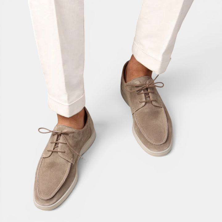Mens smart casual navy blue loafers, easy slip-on style, offering comfort and sophistication for men.