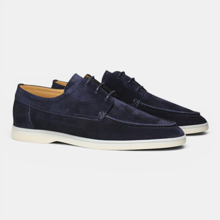 Grey smart casual mens loafers, versatile slip-on shoes for office or daily wear, mens footwear fashion.