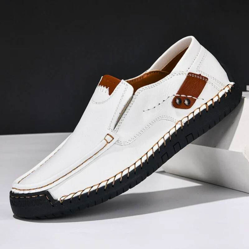 Experience ultimate comfort with these men's supportive slip-on shoes with built-in arch support.
