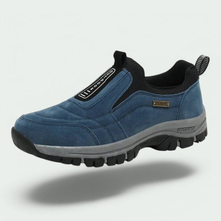 Close-up of the non-slip sole on men's casual comfort trainers.