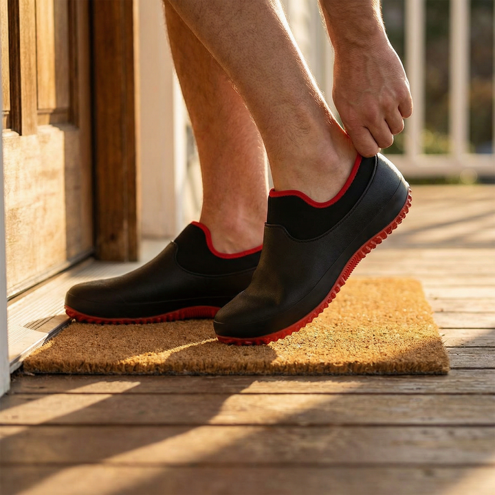 Durable men's slip-on shoes, waterproof and ideal for gardening and outdoor work