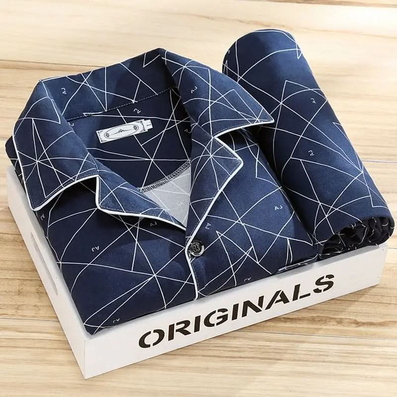 Men's lightweight pajama set ideal for all-season comfort and sleep.