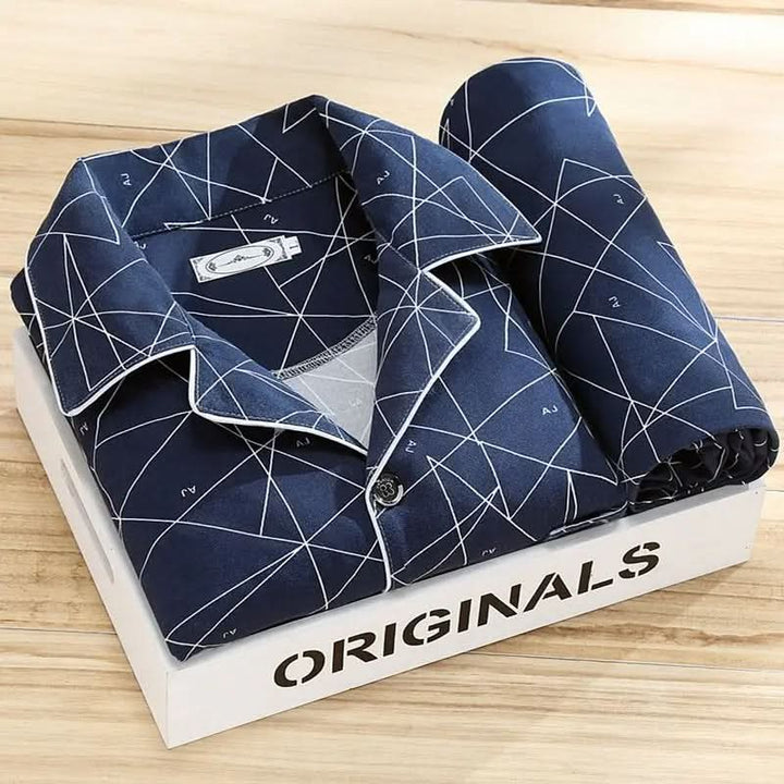 Men's lightweight pajama set ideal for all-season comfort and sleep.