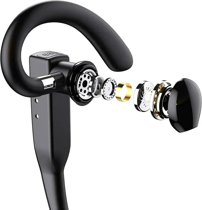 Versatile men's Bluetooth wireless headset with noise cancelling & dual mics for all communication needs.