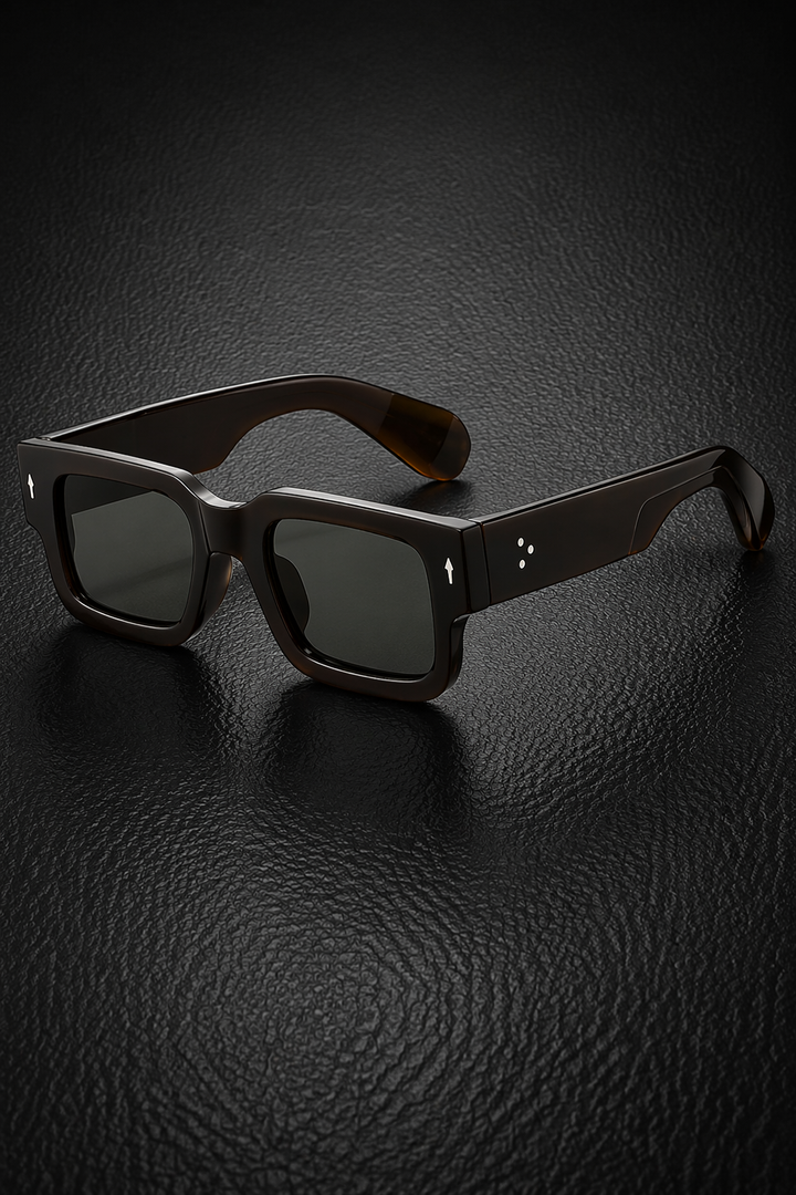 Men's bold rectangle fashion sunglasses. Tinted lenses, ideal for urban street style.