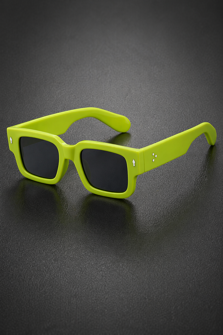 Tinted lens rectangle sunglasses for men. Bold design, ideal for street style fashion eyewear.