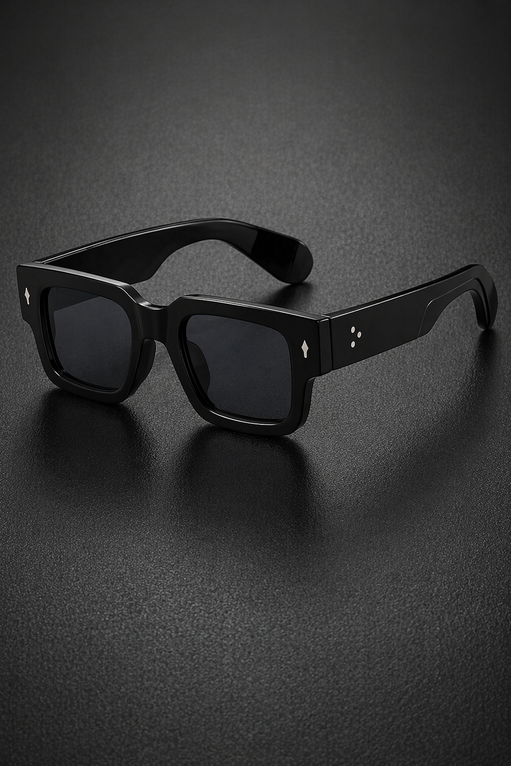 Street style men's bold rectangle sunglasses, featuring fashionable tinted lenses.