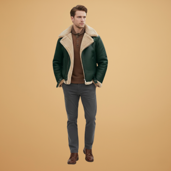 Everyday men's bomber jacket with a full zip and stand collar. Perfect casual outerwear for a versatile men's fashion look.