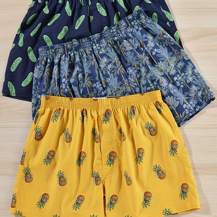 Fashionable men's undergarments: plant print boxer briefs for a stylish and comfortable fit.