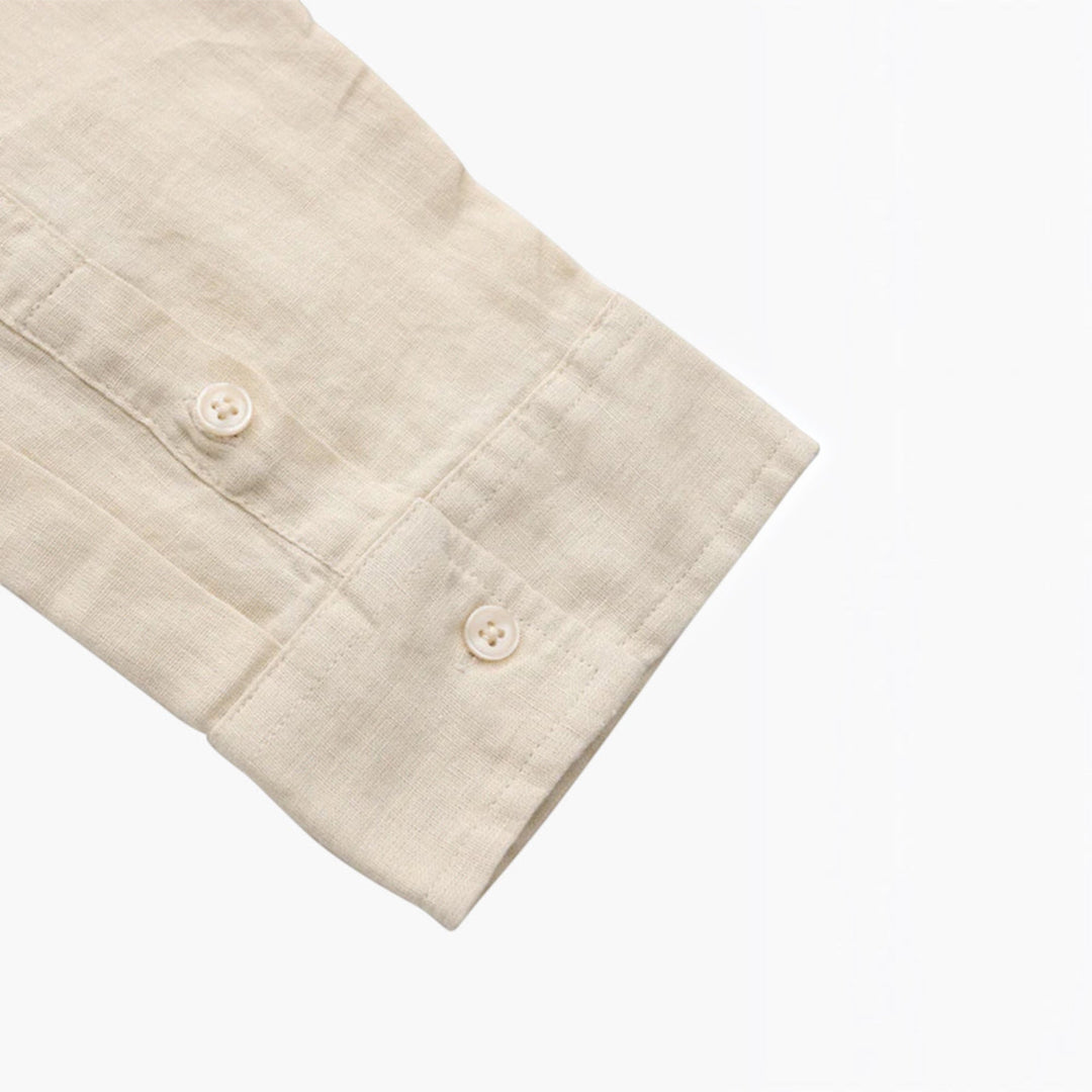 Folded men's breathable comfort shirt, ready for everyday wear, vacation, or resort.