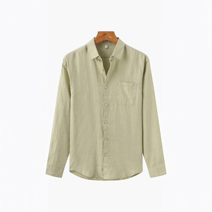 Stylish men's button-down, breathable & lightweight, great for casual summer fashion & resort wear.