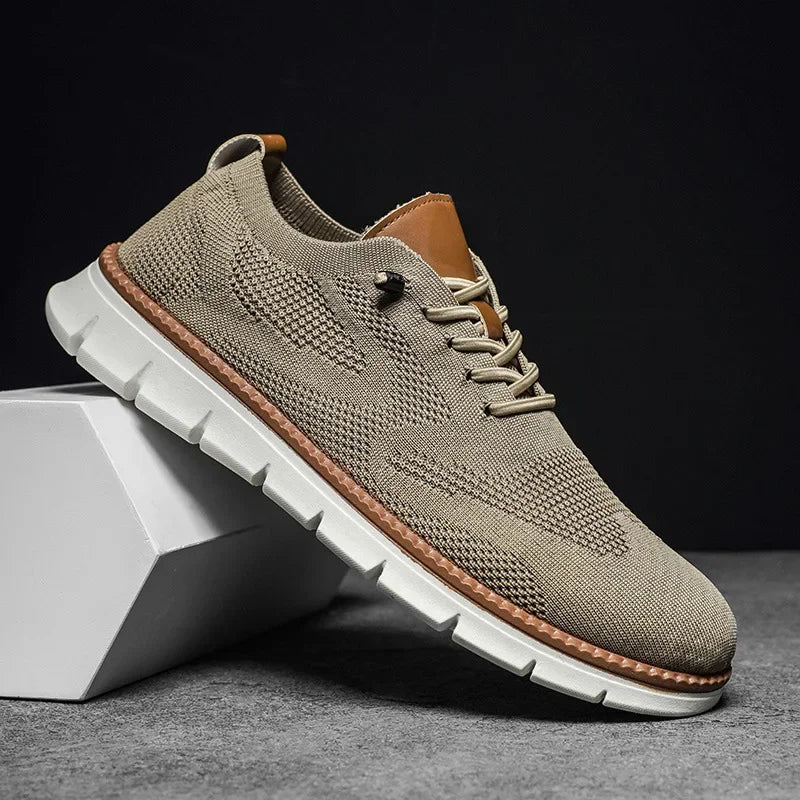 Men's breathable knit summer trainers with a stylish chunky sole