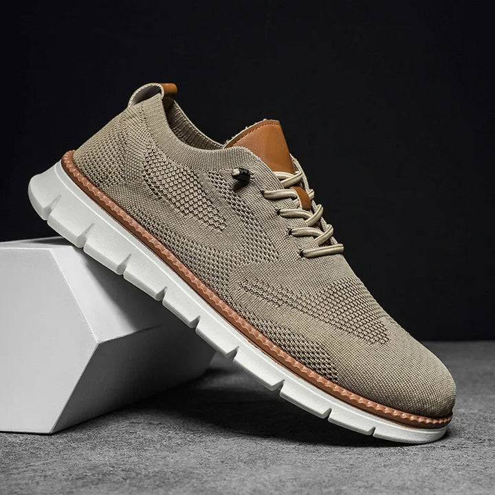 Men's breathable knit summer trainers with a stylish chunky sole