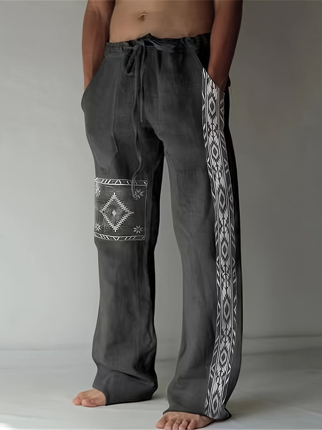 Men's breathable loose fit outdoor pants, featuring slant pockets. Perfect for casual comfort and adventure.