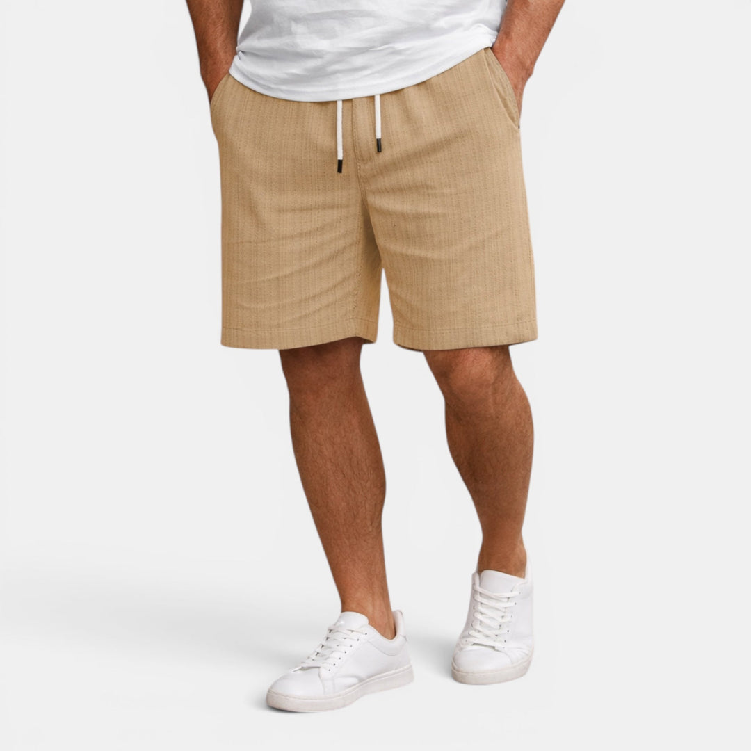 Smart casual men's shorts, regular fit, breathable, ideal for sunny summer days.