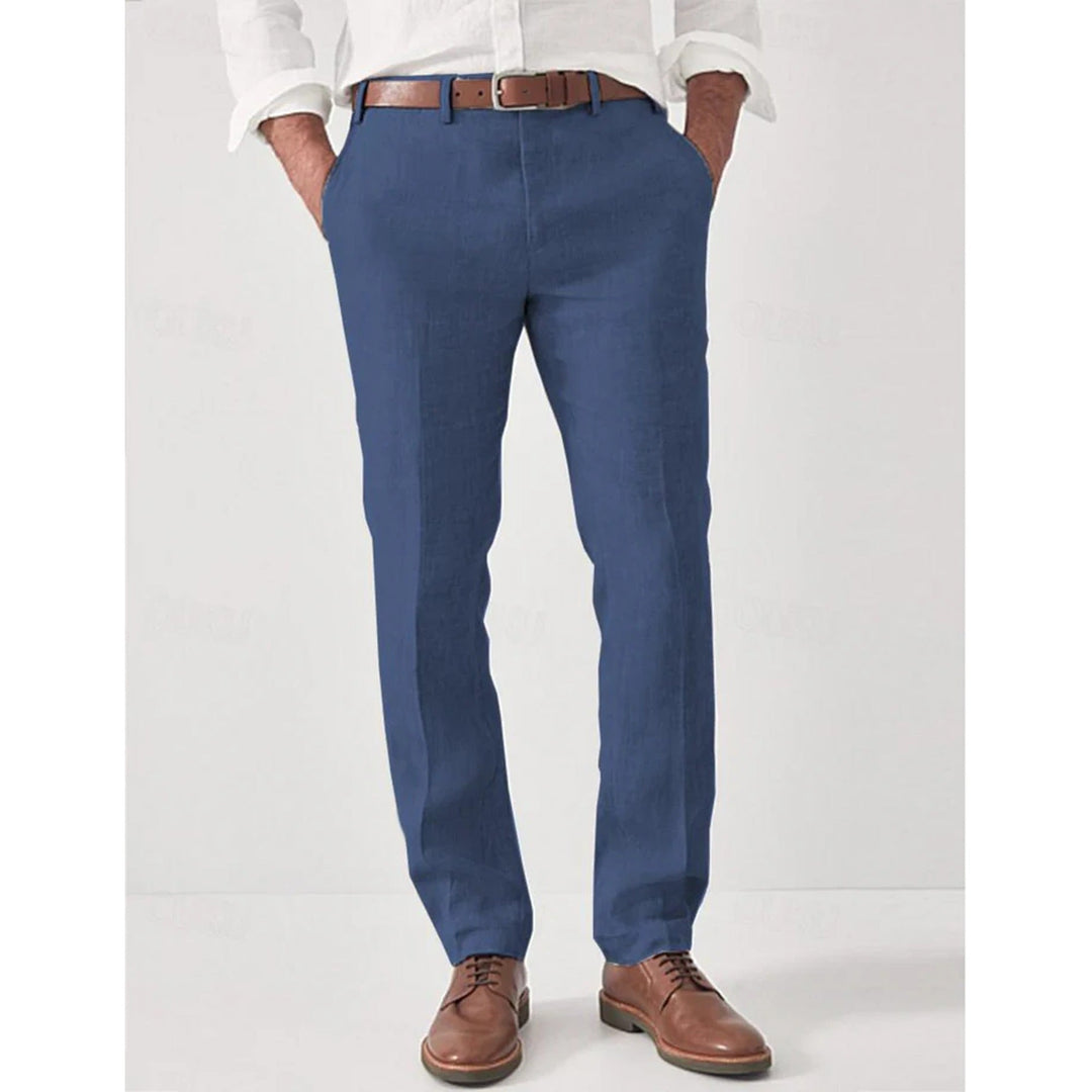 Comfortable men's breathable regular fit trousers, essential smart-casual pants for modern daily wear.