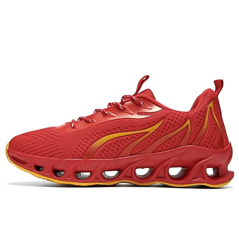 Supportive running shoes featuring a cushioned sole and breathable mesh