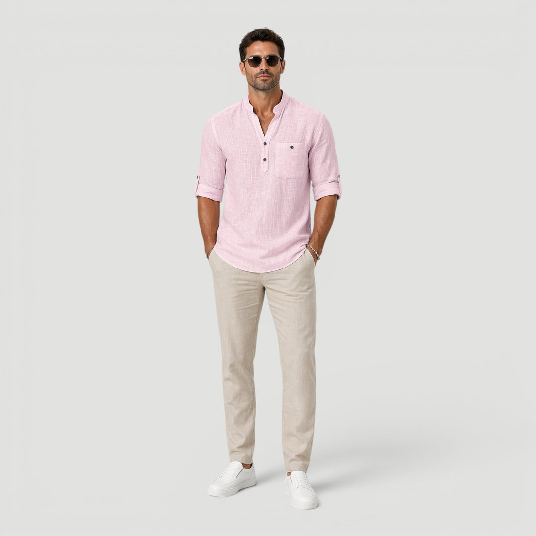 Men's breathable short sleeve summer shirt, ideal for warm weather comfort and casual wear.