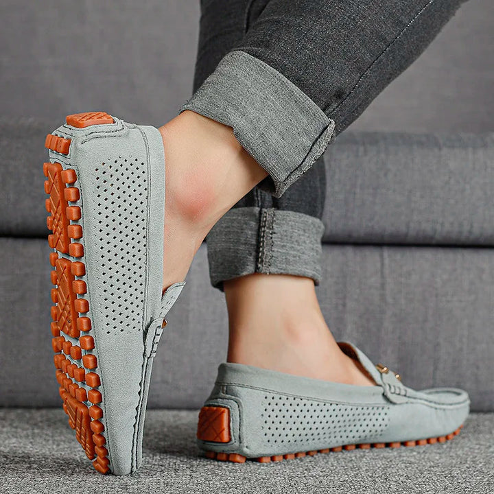 Comfortable men's walk shoes; lightweight & breathable slip-on loafers for everyday.