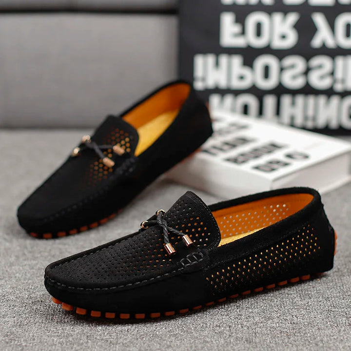 Men's breathable slip-on loafers; comfortable casual footwear for everyday wear.