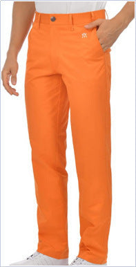 Durable and breathable men's summer chino pants, featuring a practical elastic waist.