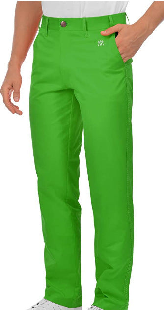 Stay cool in these men's summer chino pants with a comfortable elastic waistband.