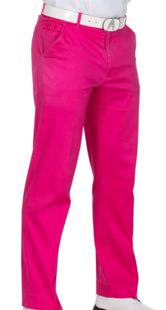 Men's lightweight summer chinos with breathable fabric and a secure elastic waist.