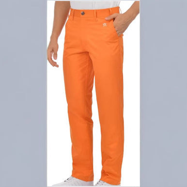 Men's leisure wear: lightweight summer chino pants with a flexible elastic waistband.