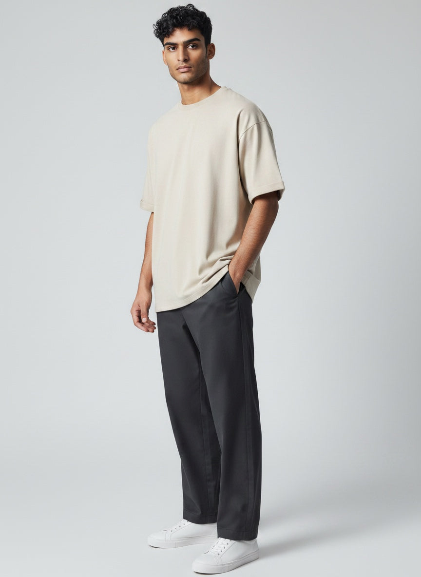 Classic men's regular fit knit t-shirt. Breathable and versatile for summer casual wear and everyday style.