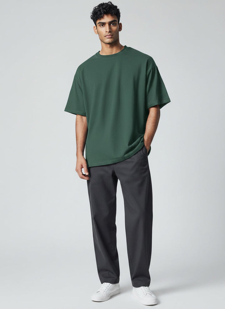 Comfort wear men's breathable short sleeve knit t-shirt. Relaxed fit summer top with a classic crew neck.